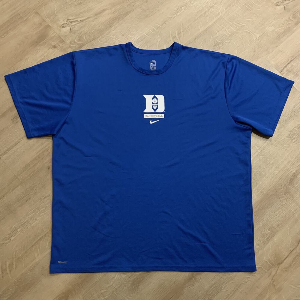 Nike Team Duke University Basketball Blue Devils T-Shirt Men's XXL 2XL Training